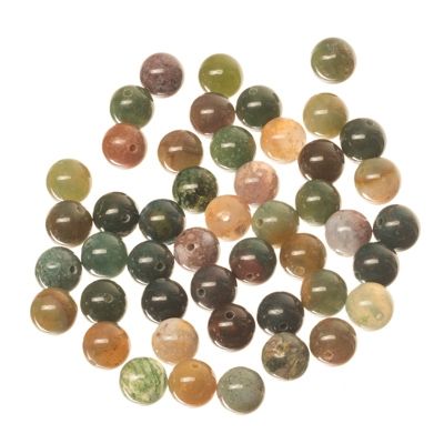 Gemstone strand natural agate, dyed multicolour, ball, 8 mm, length approx. 38 cm 