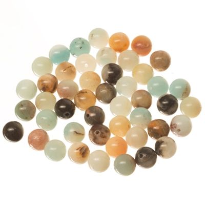 Brin de pierre précieuse Amazonite, boule, 8 mm, multicolore, env. 45 perles/brin 
