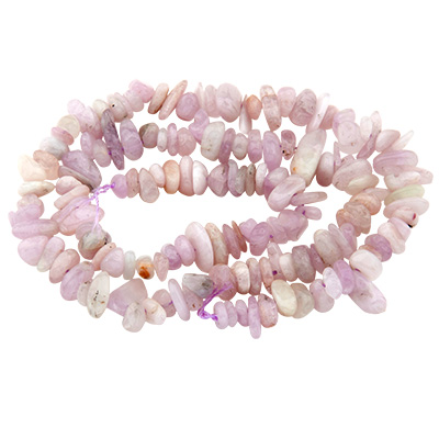 Strand of gemstone beads kunzite, chips, lavender, length approx. 40 cm 