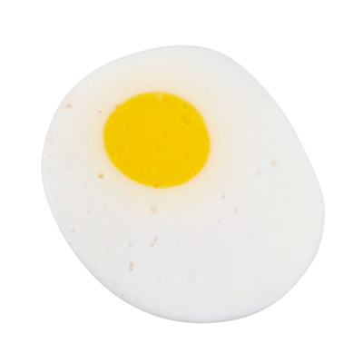 Polymeer klei cabochon, gebakken ei, 5-6 x 1,5 mm 
