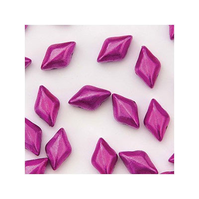 Matubo Gemduo Beads, 8 x 5 mm, colour: MetallicLuster Hot Pink, tube with approx. 8 gr. 