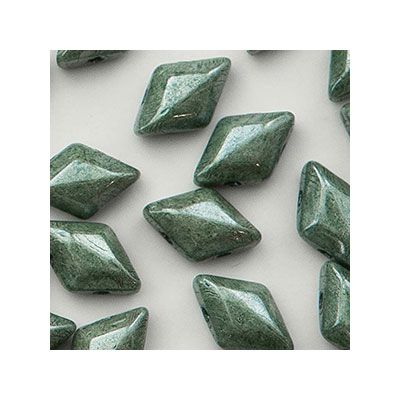 Matubo Gemduo beads, 8 x 5 mm, colour: Chalk Green Luster , tube with approx. 8 gr. 
