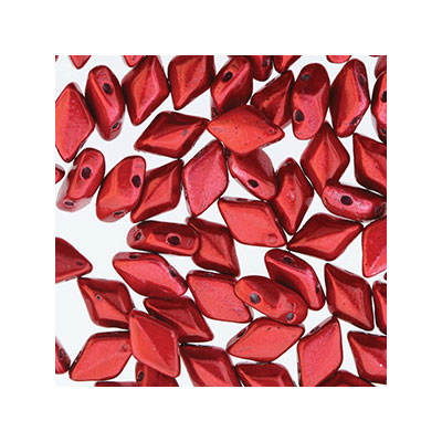 Matubo Gemduo Perlen, 8 x 5 mm, Farbe: Metallic Luster Lipstick Red, Röhrchen mit ca. 8 gr. 