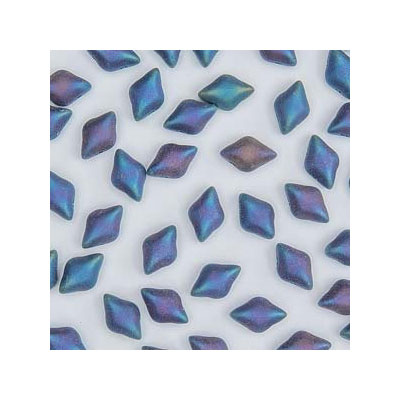 Matubo Gemduo Perlen, 8 x 5 mm, Farbe: Jet Blue Iris Matt, Röhrchen mit ca. 8 gr. 