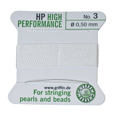 Perlseide, High Performance, 0,50 mm, weiß, 2 m 