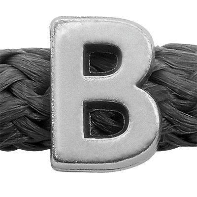 Grip-It Slider letter B, for ribbons up to 5mm diameter, silver plated 