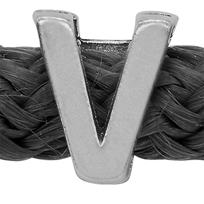 Grip-It Slider letter V or Λ, for ribbons up to 5mm diameter, silver-plated 
