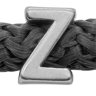 Grip-It Slider letter Z, for ribbons up to 5mm diameter, silver plated 
