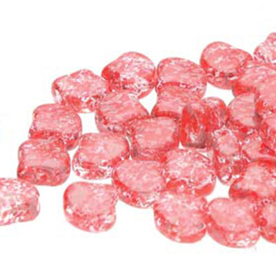 Matubo Ginko Perlen, 7,5 x 7,5 mm, Farbe: Confetti Splash Red Pink, Röhrchen mit ca. 22 gr 