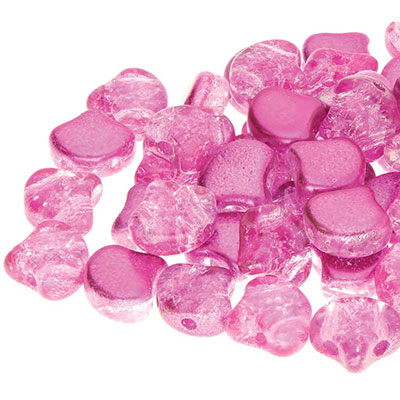 Matubo Ginko Perlen, 7,5 x 7,5 mm, Farbe: Confetti Splash Violet Red, Röhrchen mit ca. 22 gr 