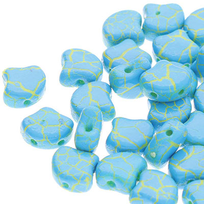 Matubo Ginko Perlen, 7,5 x 7,5 mm, Farbe: Ionic Blue/Yellow, Röhrchen mit ca. 22 gr 