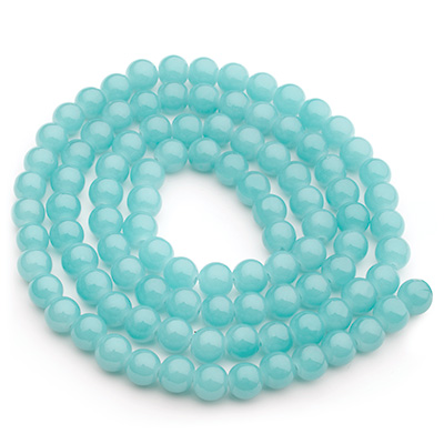 Perles de verre, jadelook, boule, veraman, diamètre 6 mm, écheveau d'environ 130 perles 