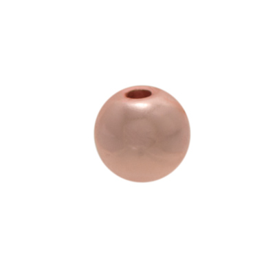 Brin de perles d'hématite, boule, 6 mm, plaqué or rose galvanisé, longueur environ 39 cm 