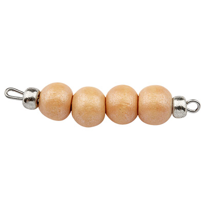 Wooden bead ball, 8 mm, beige 