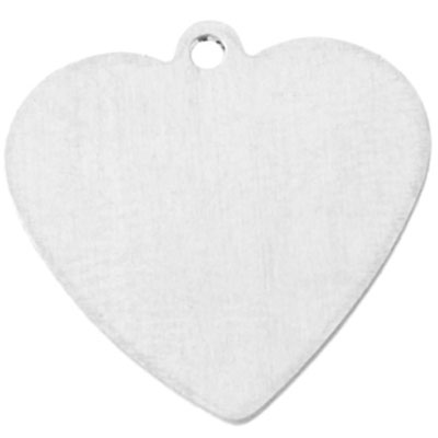 ImpressArt Tag Stamp Blank Heart with Eyelet, Aluminium, 16 x 16,5 mm 