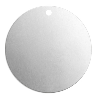ImpressArt stamp blank disc with eyelet, aluminium, silver-coloured, diameter 25 mm 