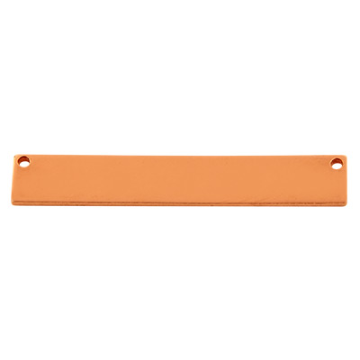 ImpressArt Stamp Blank Rectangle with Eyelet, Copper, 38 x 6.5 mm 