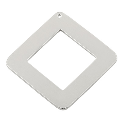 ImpressArt Stamp Blank Square Pendant Rounded with Eyelet, Aluminium, Silver, 29, x 29 mm 