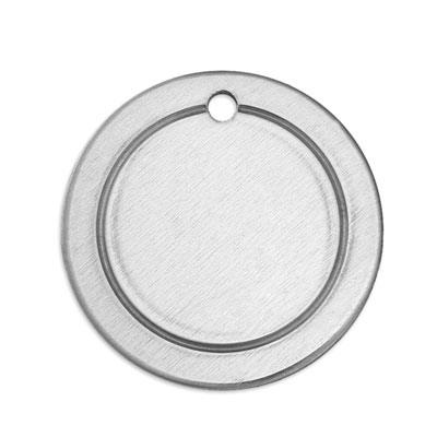 ImpressArt Premium stamp blank, round with edge, diameter 19 mm, aluminium 