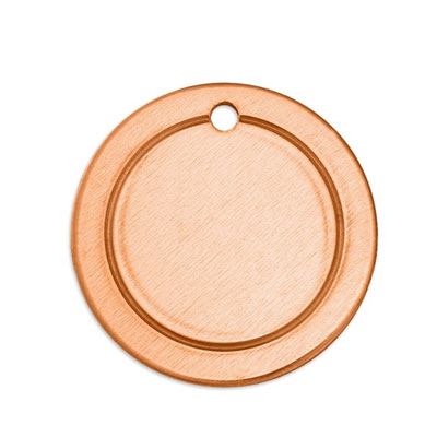 ImpressArt Premium stamp blank, round with edge, diameter 19 mm, copper 