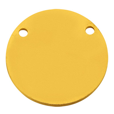ImpressArt Tag Stempel Rohling Anhänger Kreis mit zwei Ösen, goldfarben, 14,5 mm, Messing 