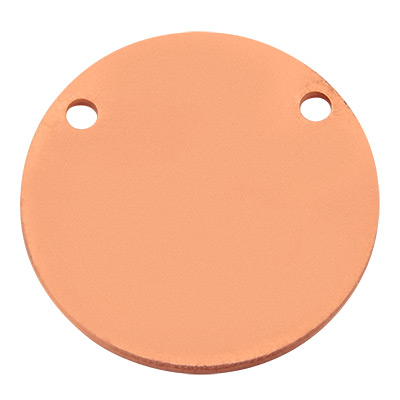 ImpressArt Tag Stamp Blank Pendant Circle with two eyelets, copper coloured, 14.5 mm, copper 