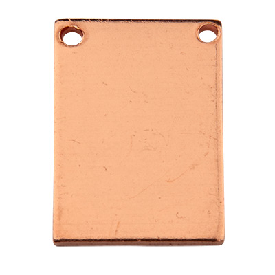 ImpressArt Tag Stamp Blank Pendant Rectangle with two eyelets, copper coloured, 11 x 15.5 mm, copper 