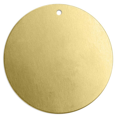 ImpressArt Stempel Rohling Scheibe mit Öse, Messing, goldfarben, Durchmesser 31 mm 