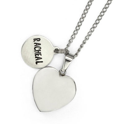 ImpressArt SIY Set: 1 x Memory Capsule Set with Link Chain and Flat Heart-Shaped Capsule 