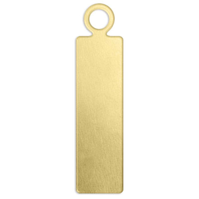 15 x ImpressArt Tag Blanks Rectangle Pendant with Eyelet, Brass, 20 x 5 mm 