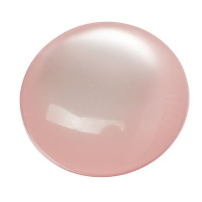 Cabochon made of synthetic resin, cat-eye effect , round, diameter 12 mm, pink 