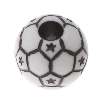 Plastic bead, Football, 12 mm 