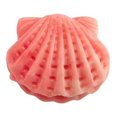 Perle en résine, coquille, couleur : Light Coral, 9,5 x 11,5 mm 