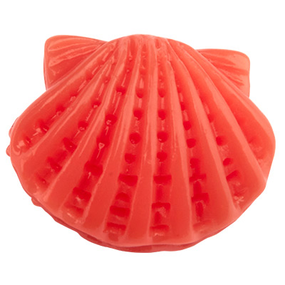 Resin bead shell, colour: Coral, 10 x 11.5 mm 