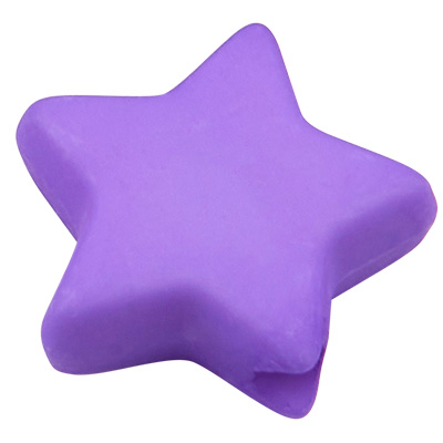 Plastic bead star, violet, 9.5 x 9.5 x 3.5 mm, hole: 0.5 mm 