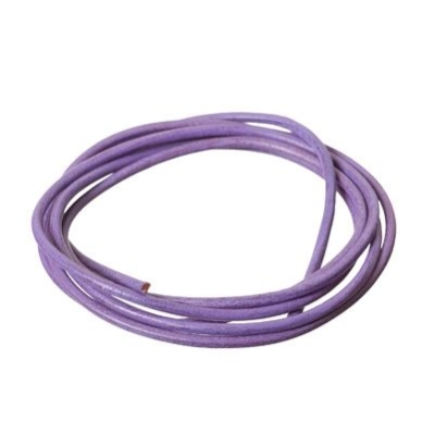 Leather strap, 2 mm, length 1 m, lilac 