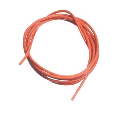 Lederen band, ca. 1,5 mm, lengte 1 m, oranje 