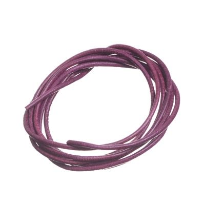 Leather strap, approx. 1.5 mm, length 1 m, fuchsia 