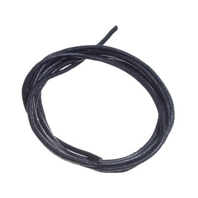 Lederen band, ca. 1,5 mm, lengte 1 m, zwart 
