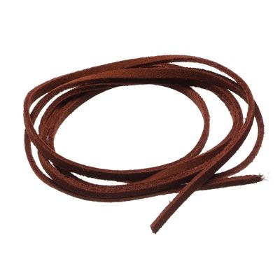 Suede leather strap, 2 x 2.8 mm, length approx. 1 m, light brown 