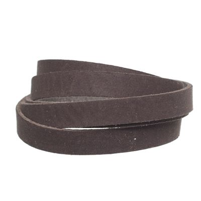Craft leather strap, 10 mm x 2 mm, length 1 m, Coffee 
