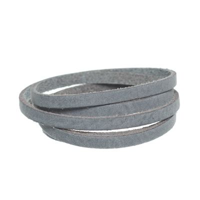 Craft Lederband, 5 mm x 1,5 mm, Länge 1 m, Steel 