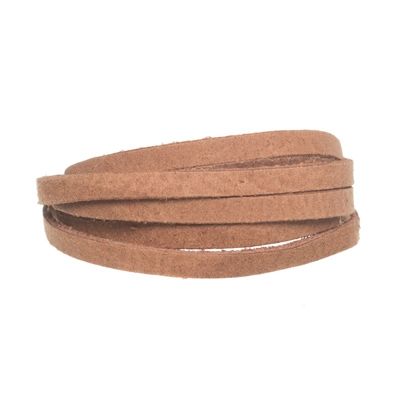Craft leather strap, 5 mm x 1.5 mm, length 1 m, Camel 