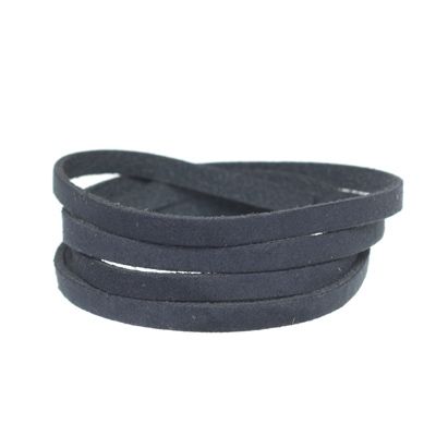 Craft leather strap, 5 mm x 1.5 mm, length 1 m, Navy 