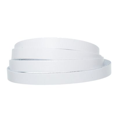 Berlin leather strap, 10 mm x 2 mm, length 1 m, white 