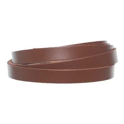 Berlin leather strap, 10 mm x 2.5 mm, length 1 m, medium brown 