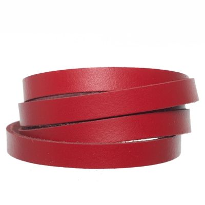 Berlin leather strap, 10 mm x 2 mm, length 1 m, red 