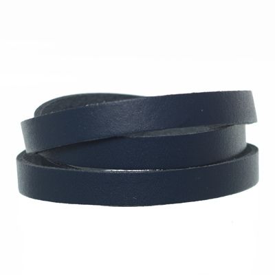 Berlin leather strap, 10 mm x 2 mm, length 1 m, dark blue 