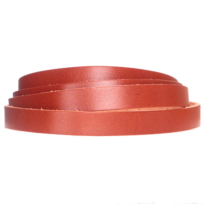 Leather strap, 10 x 2 mm, length 1 m, medium brown 