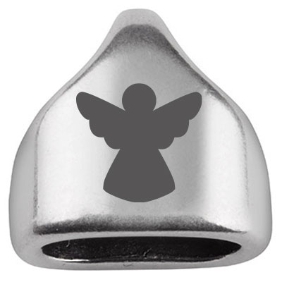 End cap with engraving "Guardian Angel", 13 x 13.5 mm, silver-plated, suitable for 5 mm sail rope 